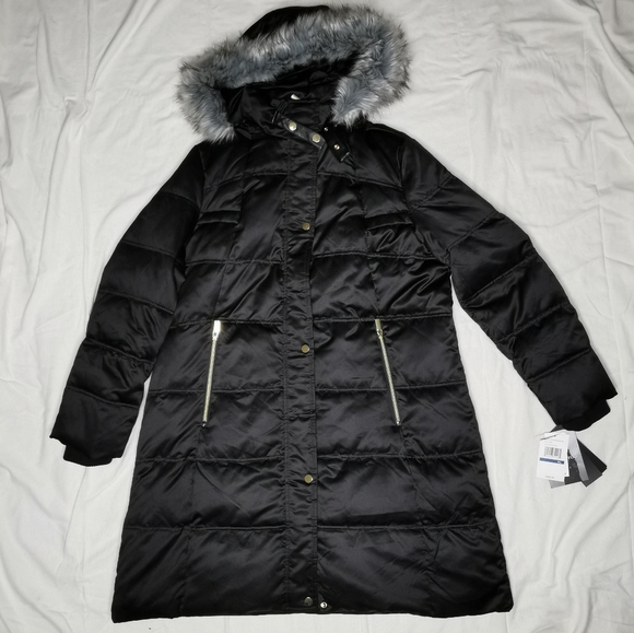 SOLD - NWT London Fog Long Down Jacket Coat XL With Hood - Picture 3 of 8
